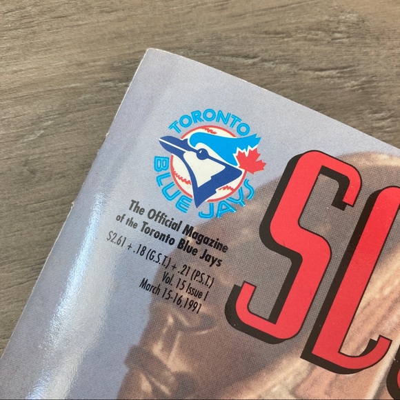 vintage 1991 blue jays scorebook - march 15-16 vol 15 issue 1 - with game ticket - Picture 2 of 7